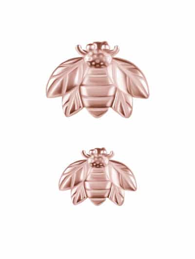 Bee Threaded / Push-In Stud Earring, 18k Rose Gold