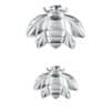 Bee Threaded / Push-In Stud Earring, 18k White Gold