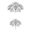 Bee Threaded / Push-In Stud Earring, 18k White Gold