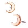 Mini Crescent Moon Push-In Stud Earring, 14k Rose Gold