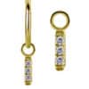 3-Gem Pave Bar Charm for Clicker Hoop, 18k Yellow Gold