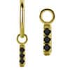 3-Gem Pave Bar Charm for Clicker Hoop, 18k Yellow Gold