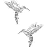 Anatometal Hummingbird Threaded Stud Earring, 18k White Gold