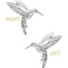 Anatometal Hummingbird Threaded Stud Earring, 18k White Gold