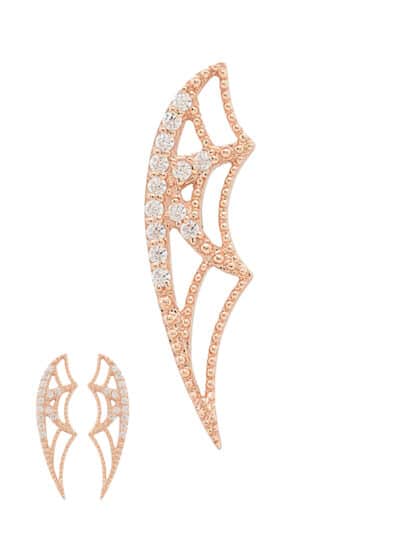 BVLA Charlotte's Web Double-Threaded Stud Earring, 14k Rose Gold