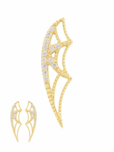 BVLA Charlotte's Web Double-Threaded Stud Earring, 14k Yellow Gold