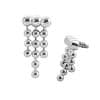Beaded Drape Threaded Stud Earring, 14k White Gold