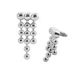 Beaded Drape Threaded Stud Earring, 14k White Gold