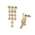 Beaded Drape Threaded Stud Earring, 14k Yellow Gold