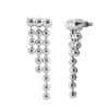 Beaded Drape Threaded Stud Earring, Long, 14k White Gold
