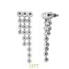Beaded Drape Threaded Stud Earring, Long, 14k White Gold