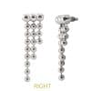 Beaded Drape Threaded Stud Earring, Long, 14k White Gold