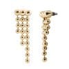 Beaded Drape Threaded Stud Earring, Long, 14k Yellow Gold