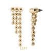 Beaded Drape Threaded Stud Earring, Long, 14k Yellow Gold