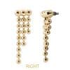 Beaded Drape Threaded Stud Earring, Long, 14k Yellow Gold
