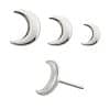 Crescent Moon Push-In Stud Earring, Titanium