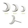 Crescent Moon Push-In Stud Earring, Titanium