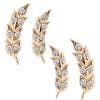 Delicate Gem Feather Threaded Stud Earring, 14k Rose Gold
