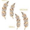 Delicate Gem Feather Threaded Stud Earring, 14k Rose Gold