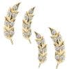 Delicate Gem Feather Threaded Stud Earring, 14k Yellow Gold