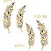 Delicate Gem Feather Threaded Stud Earring, 14k Yellow Gold