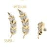 Delicate Gem Feather Threaded Stud Earring, 14k Yellow Gold