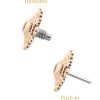 Mandala Gem Sun Threaded / Push-In Stud Earrning, 14k Rose Gold