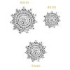 Mandala Gem Sun Threaded / Push-In Stud Earrning, 14k White Gold