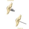 Mandala Gem Sun Threaded : Push-In Stud Earrning, 14k Yellow Gold