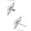 Mandala Sun Threaded / Push-In Stud Earrning, 14k White Gold