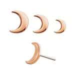 Moon Push-In Stud Earring, 14k Rose Gold