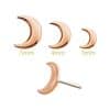 Moon Push-In Stud Earring, 14k Rose Gold