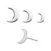 Moon Push-In Stud Earring, 14k White Gold
