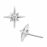 Northern Star Push-In Stud Earring, Skinny, 14k White Gold