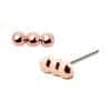 3-Bead Bar Push-In Stud Earring, 14k Rose Gold