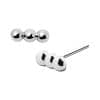3-Bead Bar Push-In Stud Earring, 14k White Gold
