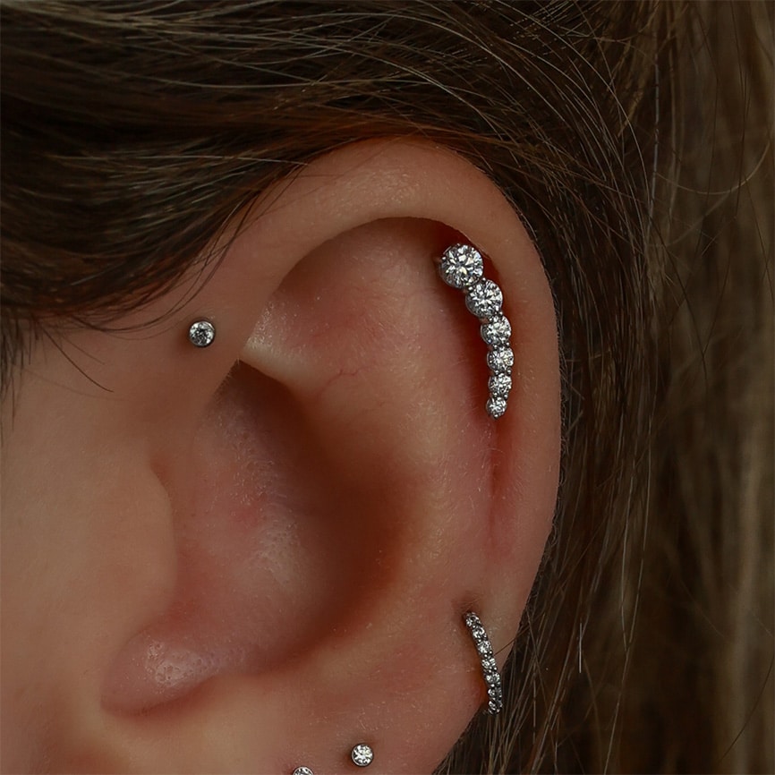 Helix Piercing with a Cluster