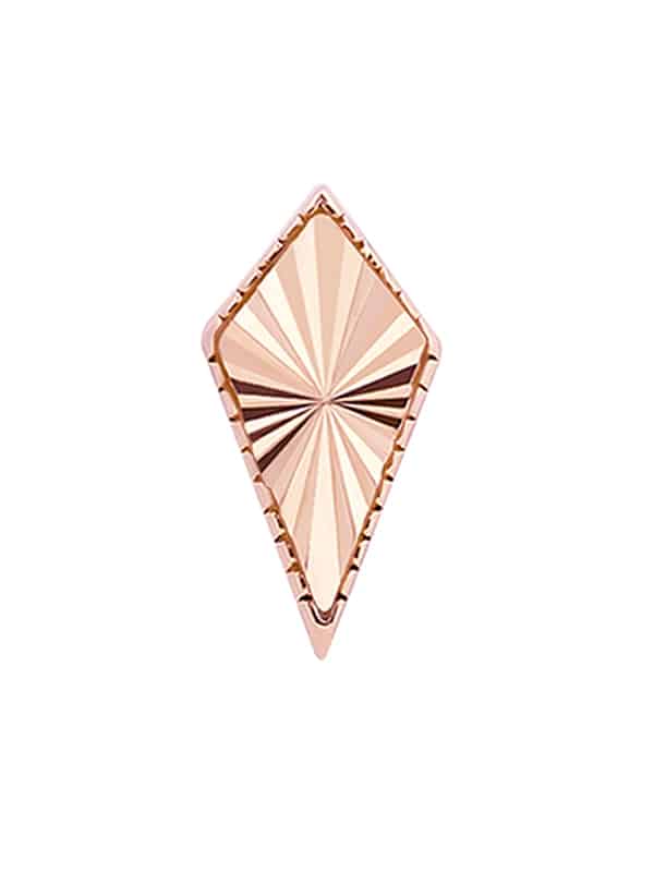 Laser Kite Push-In Stud Earring, 14k Rose Gold