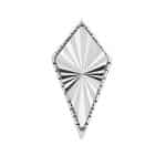 Laser Kite Push-In Stud Earring, 14k White Gold
