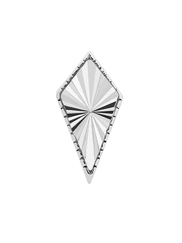 Laser Kite Push-In Stud Earring, 14k White Gold