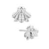 Mini Bee Push-In Stud Earring, 14k White Gold