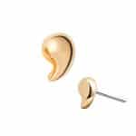 Mini Comma Shape Push-In Stud Earring, 14k Rose Gold