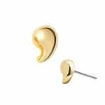 Mini Comma Shape Push-In Stud Earring, 14k Yellow Gold