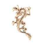 Oriental Dragon Threaded Stud Earring, 14k Rose Gold