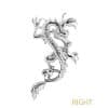 Oriental Dragon Threaded Stud Earring, 14k White Gold
