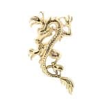 Oriental Dragon Threaded Stud Earring, 14k Yellow Gold