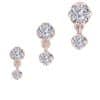 Prong Set CZ with Dangle Push-In Stud Earring, 18k Rose Gold