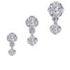Prong Set CZ with Dangle Push-In Stud Earring, 18k White Gold