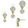 Prong Set CZ with Dangle Push-In Stud Earring, 18k Yellow Gold