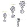 Prong Set CZ with Dangle Push-In Stud Earring, 18k White Gold